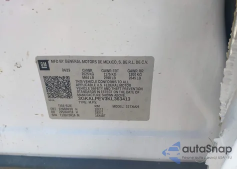 2019 GMC Terrain Slt z USA, uszkodzony, nr VIN 3GKALPEV3KL363413